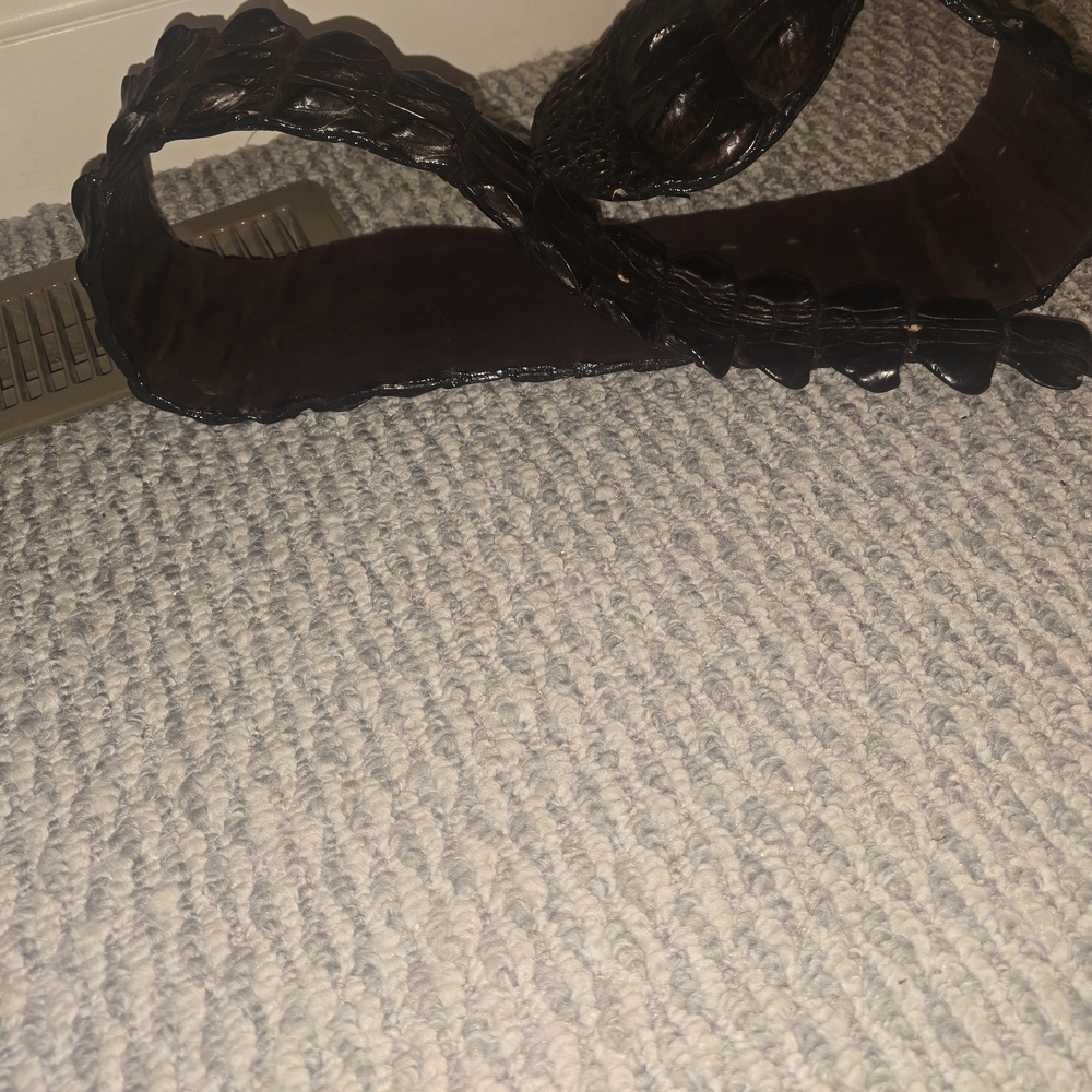 Black Crocodile-Embossed Belt
